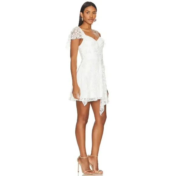NEW- NWT! Amanda Uprichard Bailee Dress white Lace Size Large - Picture 2 of 10